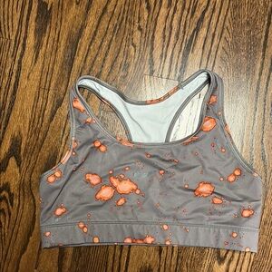 Nike Gray and Orange Sports Bra